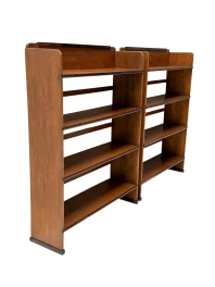 1920s Art Deco Open Bookcases by P.E.L. Izeren, Solid Oak & Ebony